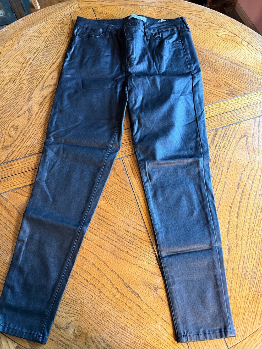 Ankle Skinny Black Coated Pants by Sanctuary